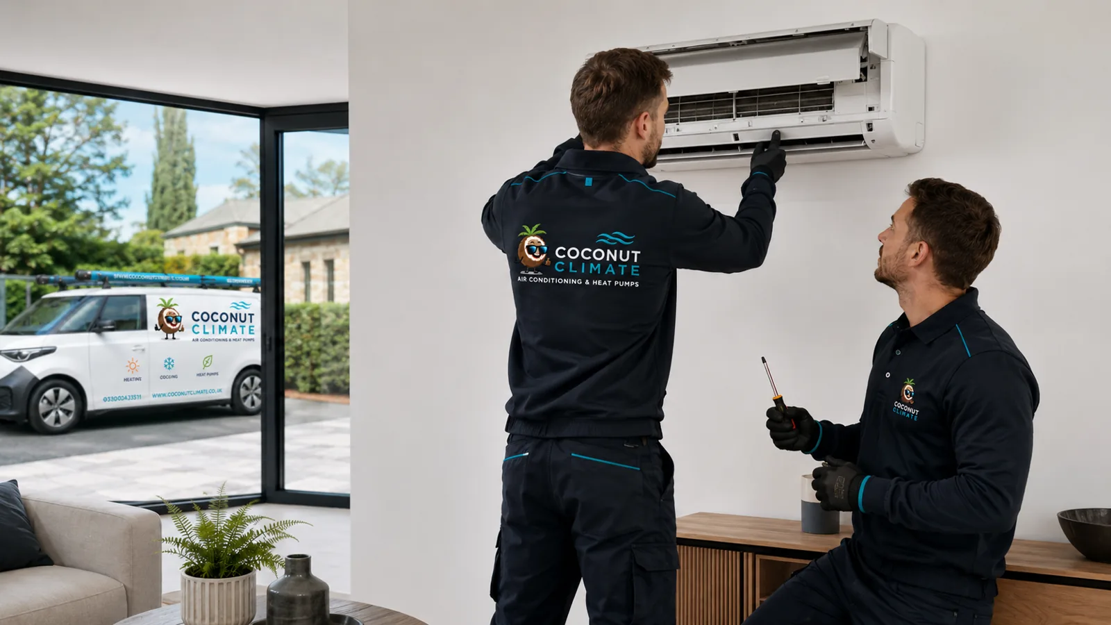 Commercial air conditioning engineer assessing ceiling-mounted equipment