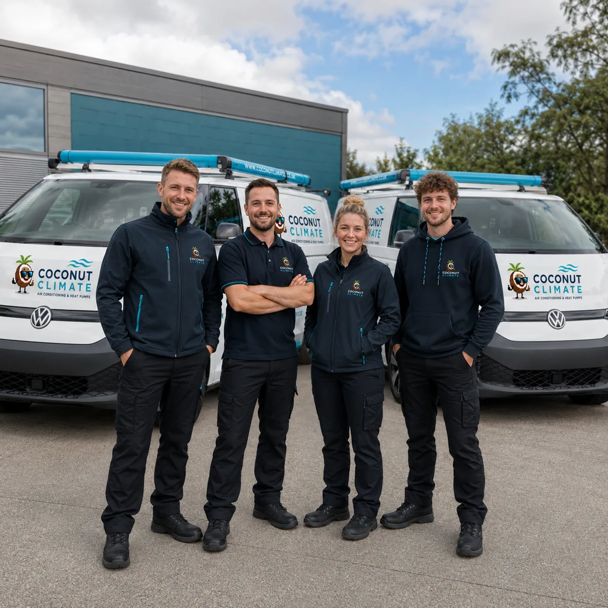 Coconut Climate team and vehicle fleet