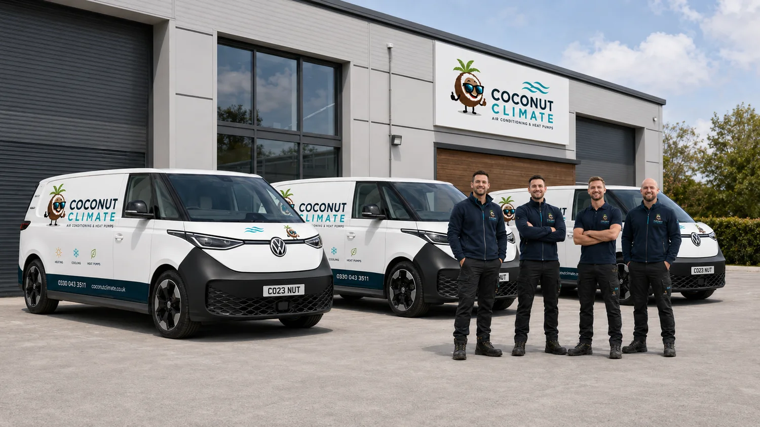 Coconut Climate team and vehicle fleet